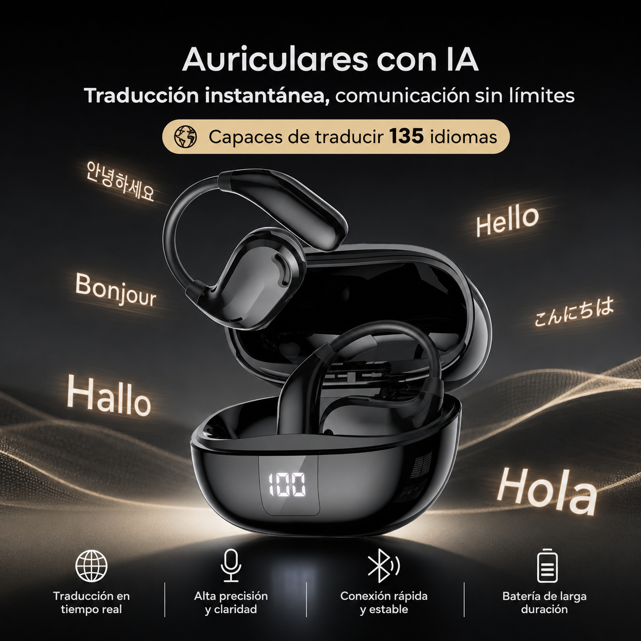 Auriculares Traductores con IA | Traducción Instantánea en 135 Idiomas