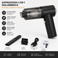 Aspiradora de Mano Inalámbrica 2 en 1 | Potente Succión para Coche y Hogar